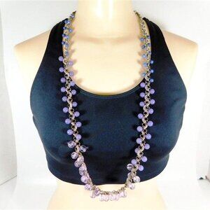 7/2387 Coldwater Creek Purple Beaded and Braided Chain 34  Necklace